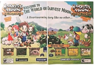 04 Harvest Moon Wonderful Life Friends of Mineral Town 2 Page Ad - 10.5 X 15.25" - Picture 1 of 1