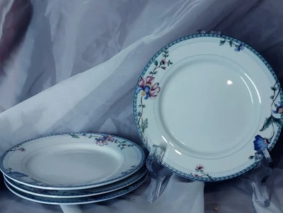 Juego de 4 - Platos de Postre Oneida Porcelain Select Collection ENREJADO AZUL 6" Foto 1 de 4