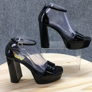 Madden Girl Tacones Altos Mujer 9M Plataforma Tobillo Correa Negro Imitación Cuero NUEVO - Imagen 1 de 19