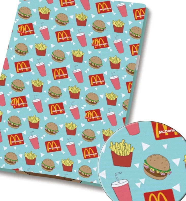 Tecido de algodão McDonalds fast food personagem batatas fritas meia jarda (18” x 55”) 1746 - Imagem 1 de 1