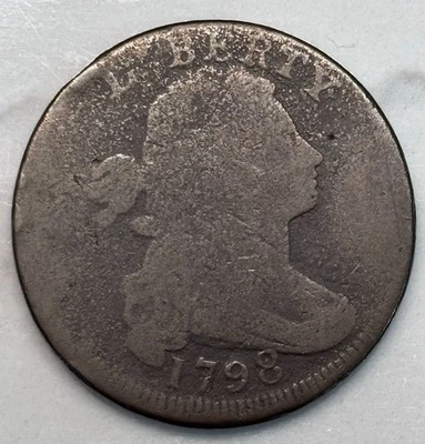 1798, Draped Bust Large Cent, 1st Hair Style, S-154, About Good/ Good, NICE! - Image 1 of 2