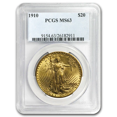 1910 $20 Saint-Gaudens Gold Double Eagle MS-63 PCGS - SKU#42755 Cover