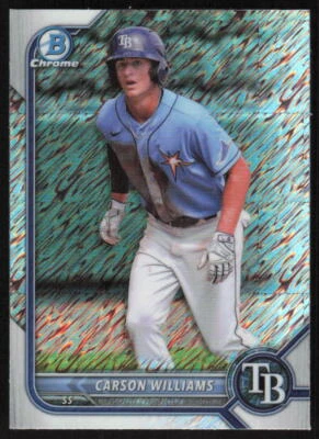 2022 Bowman Chrome Shimmer Refractor Carson Williams Tampa Bay Rays - Image 1 of 2