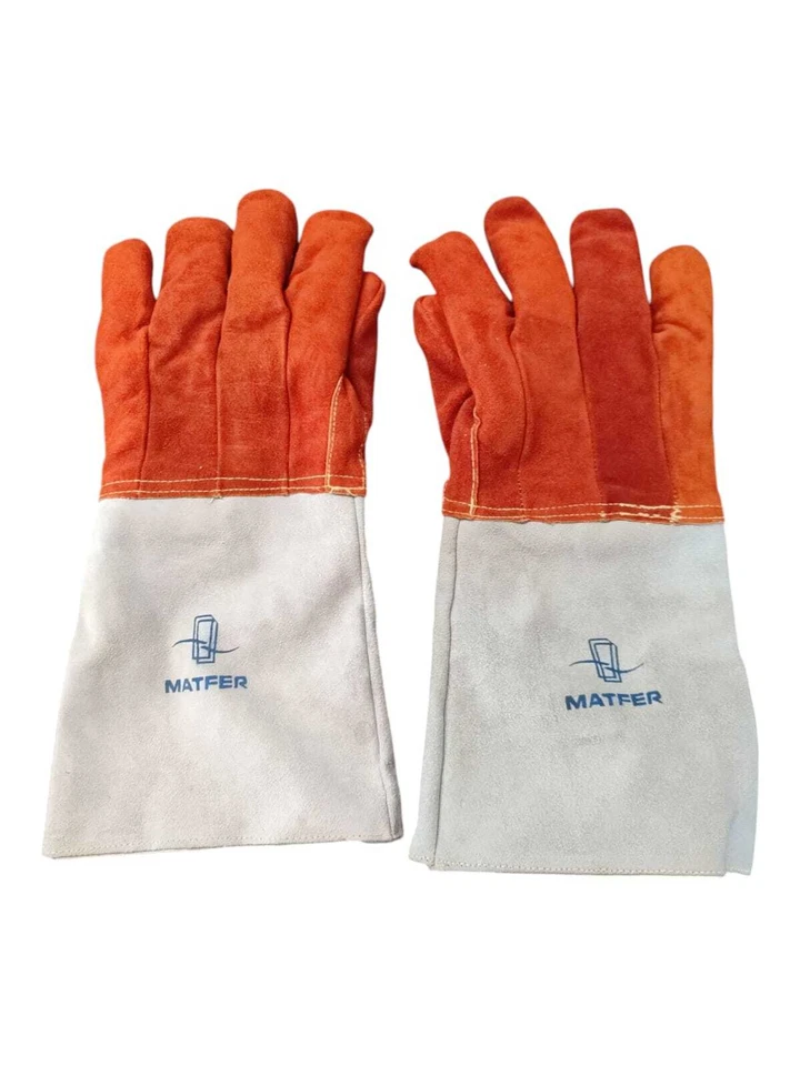 Matfer T634 Gants de cuisine Gr L Orange Leder Backhandschuhe - Bild 1 von 2