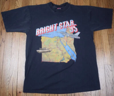 Vintage 90s 1995 Operation Bright Star Men’s Single Stitch T-Shirt Size Large - Image 1 of 4