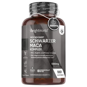 WeightWorld 180 Maca Kapseln - L Arginin Panax Ginseng Zink - Testosteron boost - Bild 1 von 11
