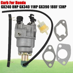 Carburetor Fit For Honda GX240 GX340 GX390 188F 8HP 13HP Generator w/Fuel Filter - Picture 1 of 12