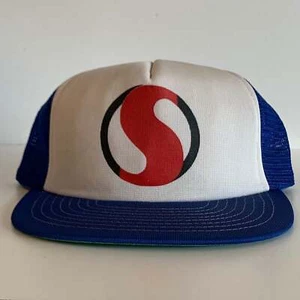Vintage 1980er Sportcap Safeway Lebensmittelgeschäft blau Snapback Trucker Mütze Kappe - Bild 1 von 5