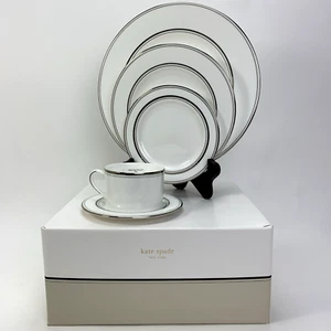 LENOX Kate Spade New York Library Lane Platinum 5 Piece Place Setting NEW IN BOX - Picture 1 of 24