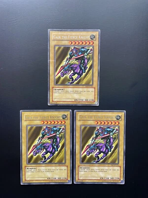 Yugioh Gaia The Fierce Knight DB1-EN103 Rare Unlimited Edition Damaged X3 - Image 1 of 2