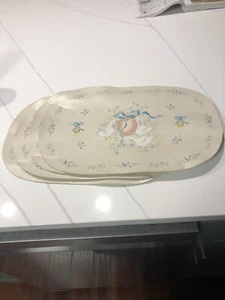 Vintage International Marmalade Goose With Ribbon Apple 4 vinyl Placemats - Picture 1 of 3
