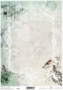 Papel de recortes A/4 aves de fondo - Imagen 1 de 1
