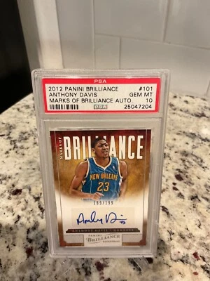 2012-2013 Anthony Davis Panini Brilliance Rookie Auto /199 PSA 10 POP 3 - Image 1 of 2