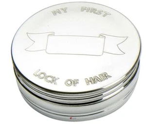 Childrens Pewter 50mm First Lock of Hair Keepsake Tin Christening Gift - Picture 1 of 2