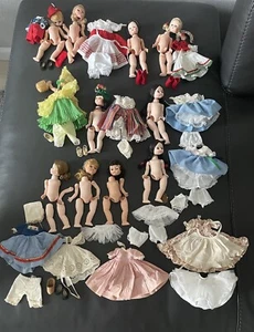 VTG Madame Alexander Lot of 11 Dolls 8” Clothes Shoes, Need TLC Restrung - Picture 1 of 21