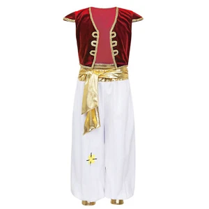 Kids Boys Arabian Prince Costume Vest Top+Pants Cosplay Party Dress Up Outfit - Picture 1 of 37