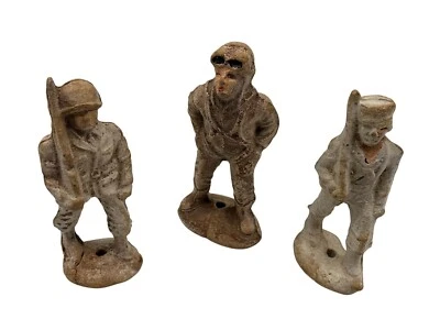 Lineol Vintage Aserrín Guerra Mundial Il Juguete Soldado Figuras Años 30/40 Lote de 3 MCM Foto 1 de 4