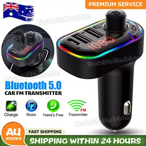 Bluetooth 5.0 Radio Car Kit Wireless FM Transmitter Dual USB Charger MP3 - Picture 1 of 9