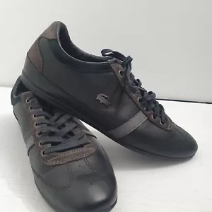 Lacoste Mens Misano Sneaker Casual Work Black Lace Up Shoes SZ US 10 - Picture 1 of 11
