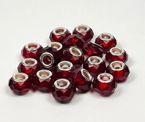 Faceted Crystal Beads - Deep Red 15 x 8mm - Pack of 10 - Picture 1 of 2