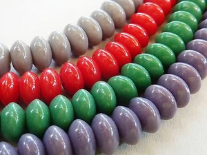 75 Glasperlen Rondelle Spacerperlen Donut opaque opak 8mm Strang 2605 - Bild 1 von 5