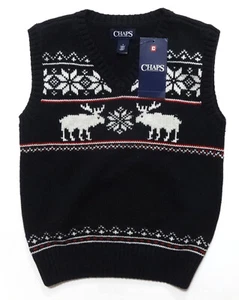 Chaps Boys Sweater Vest 6 Nordic Reindeer Fairisle Unisex fits Girls Yng Adults - Picture 1 of 3