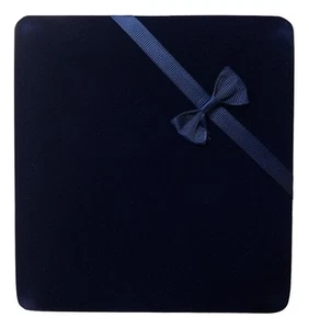 XL NAVY VELVET SET JEWELRY GIFT BOX -NECKLACE EARRING & BRACELET & X'MAS BONUS - Picture 1 of 6