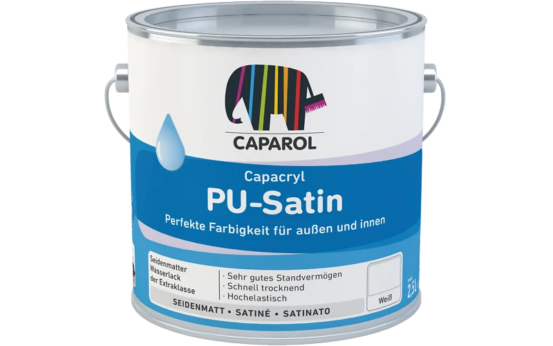 Carapol Capacryl PU-Satin Basis W Bautenlack - Weiß, 2,4L (841608)