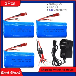 Batería Lipo 7,4V 1500mAh con cargador para MJX F45 Wltoys A959 helicóptero de radiocontrol - Imagen 1 de 8