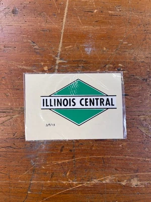 Illinois Central Railroad Vinyl Decal/Sticker White/Green 4.5x3 Inches NEW! - Image 1 of 4