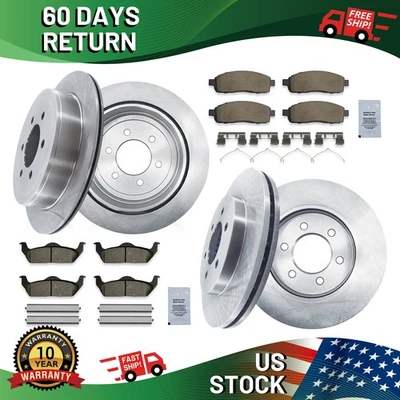 FRONT REAR Brake Disc Rotors and Ceramic Pads Kit for 2004 Ford F-150 Mark LT Foto 1 de 4
