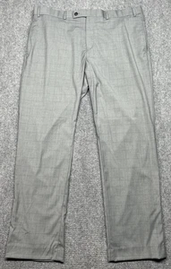 LRL Ralph Lauren Dress Pants Mens 38x30 Stone Green Plaid Stretch Flat Front - Picture 1 of 13
