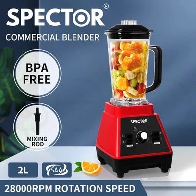 Spector 2L Commercial Blender Mixer Food Processor Juicer Smoothie Ice Crush Red - image 1 of 4