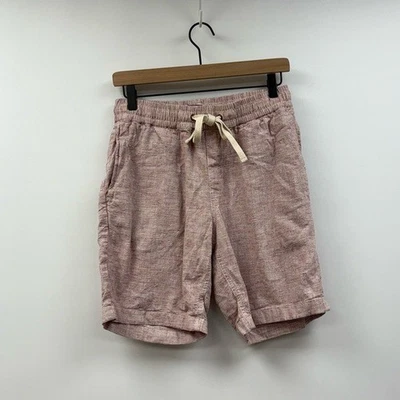 Hombre J. Pantalones Cortos Crew Lino Algodón Rayas Cintura Elástica Estadio Rojo Playa Pequeños Foto 1 de 4