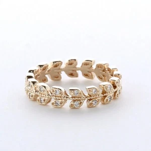14K Gold Eternity Wedding Ring Petite 0.35 Carat Round Lab-Grown Diamond D VVS1 - Picture 1 of 5