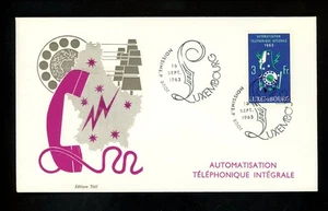 Postal History Luxembourg FDC #406 telephone automation 1963  - Picture 1 of 2