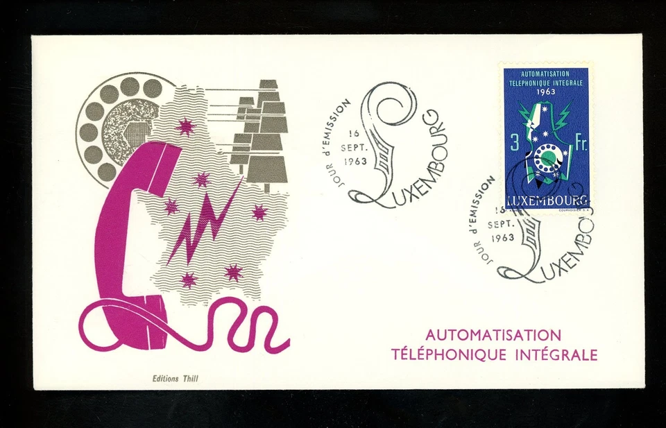 Postal History Luxembourg FDC #406 telephone automation 1963  - Image 1 of 2