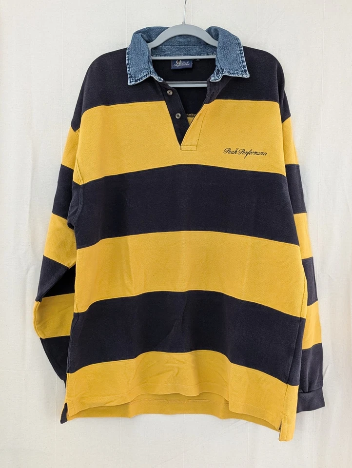 Vintage Peak Performance Polo Stripe Men Rugby Shirt Polo Neck Casual size M - Image 1 of 4