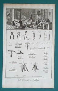 SHOE & BOOT Maker View of Shop + Various Tools Forms - 1763 Diderot Print - Picture 1 of 1