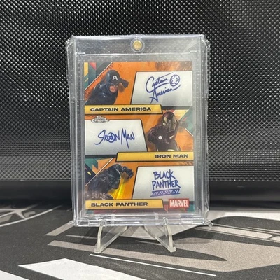 2025 Topps Marvel Capt America/Iron Man/Black Panther Facsimile Triple Auto 1/25 - Image 1 of 2