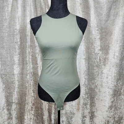 Body Reoria Verde Oliva Espalda Corredora Sin Mangas Cierre a Presión Para Mujer Mediano M Foto 1 de 4