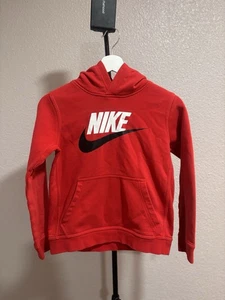 Nike Big Kids Red Sportswear Club Fleece Pullover Hoodie Medium Used - Picture 1 of 6