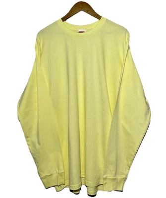 Supreme Pale Yellow Long Sleeve Blank Shirt Size Large NWOT Made In USA - Image 1 of 3