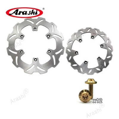 for Suzuki RM250 2000-2005 RM 250 Arashi Front Rear Brake Disc Rotor + M6 Bolts - Image 1 of 4