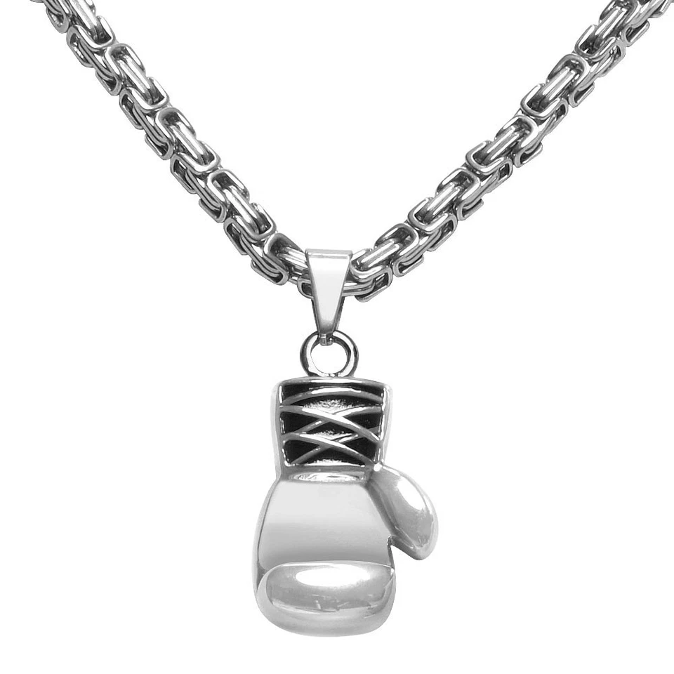 sportlicher Boxhandschuh Anhänger Königskette Boxen Kette Faust Hand Edelstahl - Bild 1 von 1