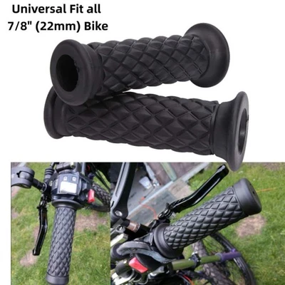 For Yamaha Virago 250 7/8" Motorcycle Hand Grips Handle Bar Rubber Gel Black 2X Foto 1 de 4