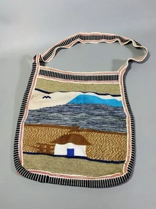 Ecuador Hand Made Souvenir Woven Shoulder Bag Wool/Cotton Colorful Countryside - Imagen 1 de 5