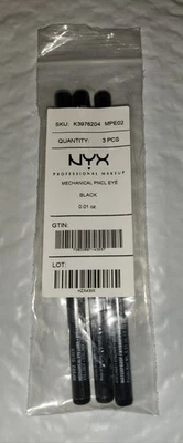 PACK DE 3 DELINEADORES DE OJOS RETRÁCTILES IMPERMEABLES NYX "NEGRO" MPE02, NUEVO, PRECINTADO, ENVÍO GRATUITO Foto 1 de 2