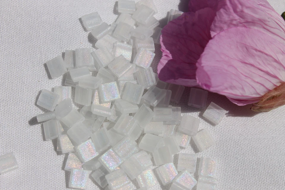 Joyería de cristal mate Miyuki Tila 5x5x1,9 mm AB TL-131FR/10 gramos Foto 1 de 1