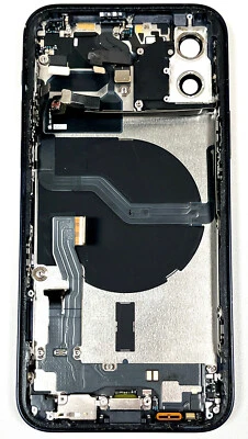 Apple iPhone 12 6.1" 2020 Black Rear Back Case Frame Good Glass Grade B - Image 1 of 4